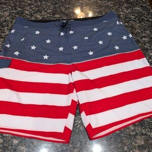 O'Neill Red, White, and Blue Star Swim Shorts